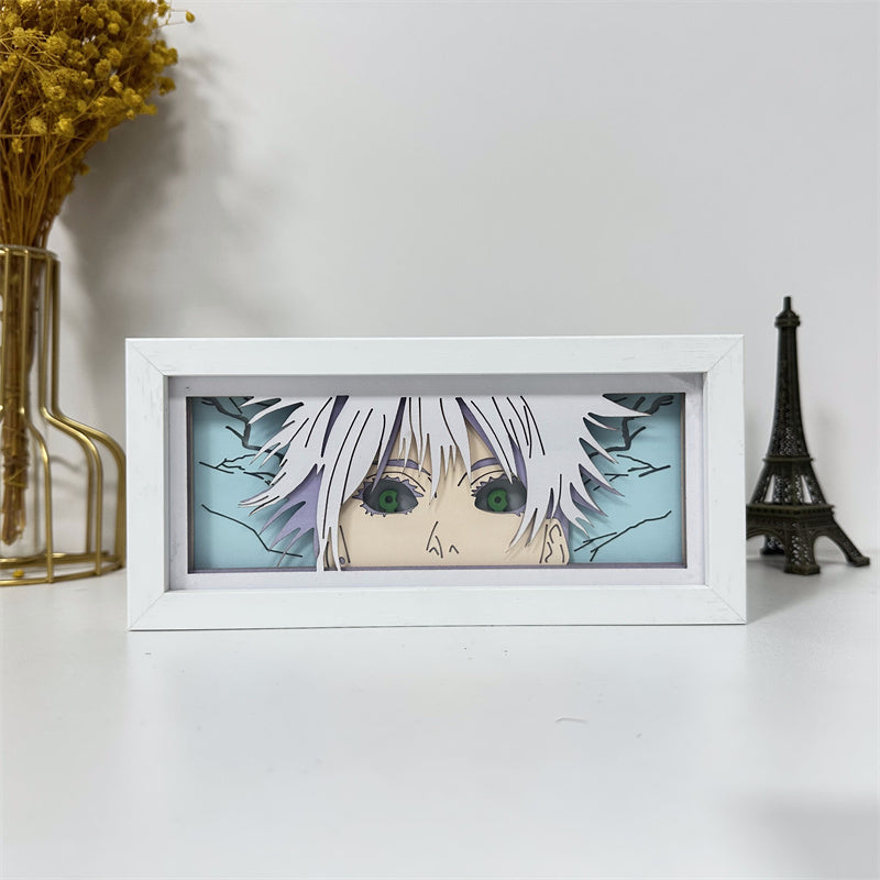 Anime theme RGB paper carving lamp, multi-color mode, remote control dimming