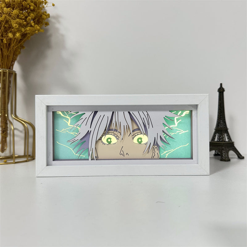 Anime theme RGB paper carving lamp, multi-color mode, remote control dimming