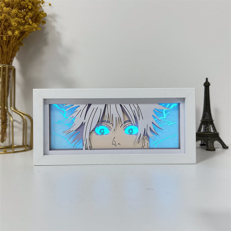 Anime theme RGB paper carving lamp, multi-color mode, remote control dimming
