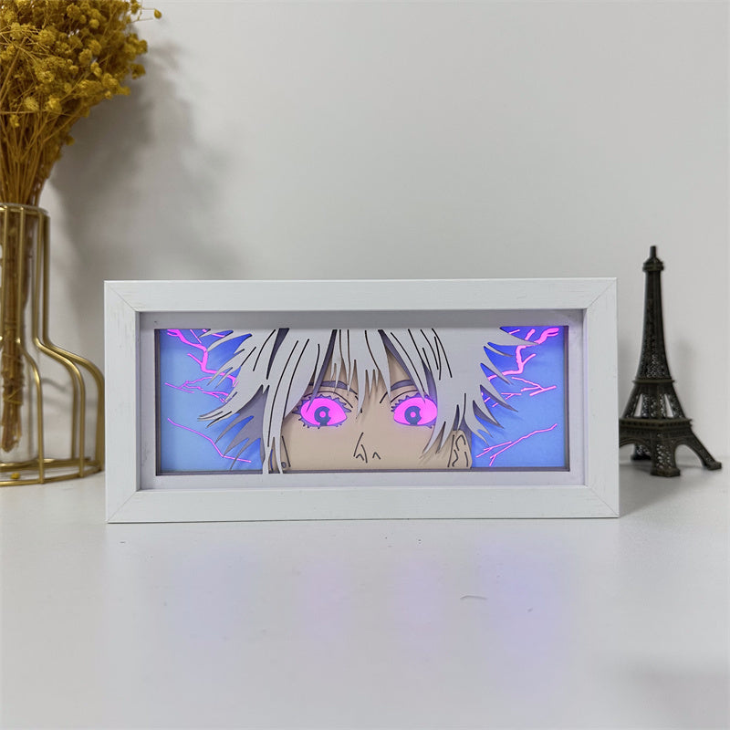 Anime theme RGB paper carving lamp, multi-color mode, remote control dimming