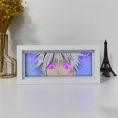 Anime theme RGB paper carving lamp, multi-color mode, remote control dimming