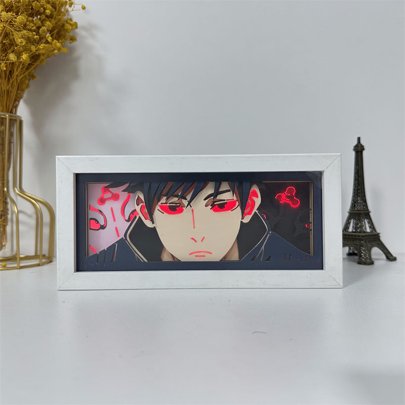 Anime theme RGB paper carving lamp, multi-color mode, remote control dimming