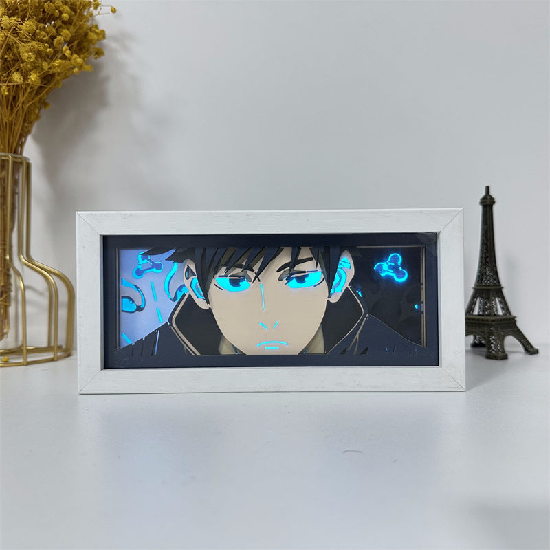 Anime theme RGB paper carving lamp, multi-color mode, remote control dimming