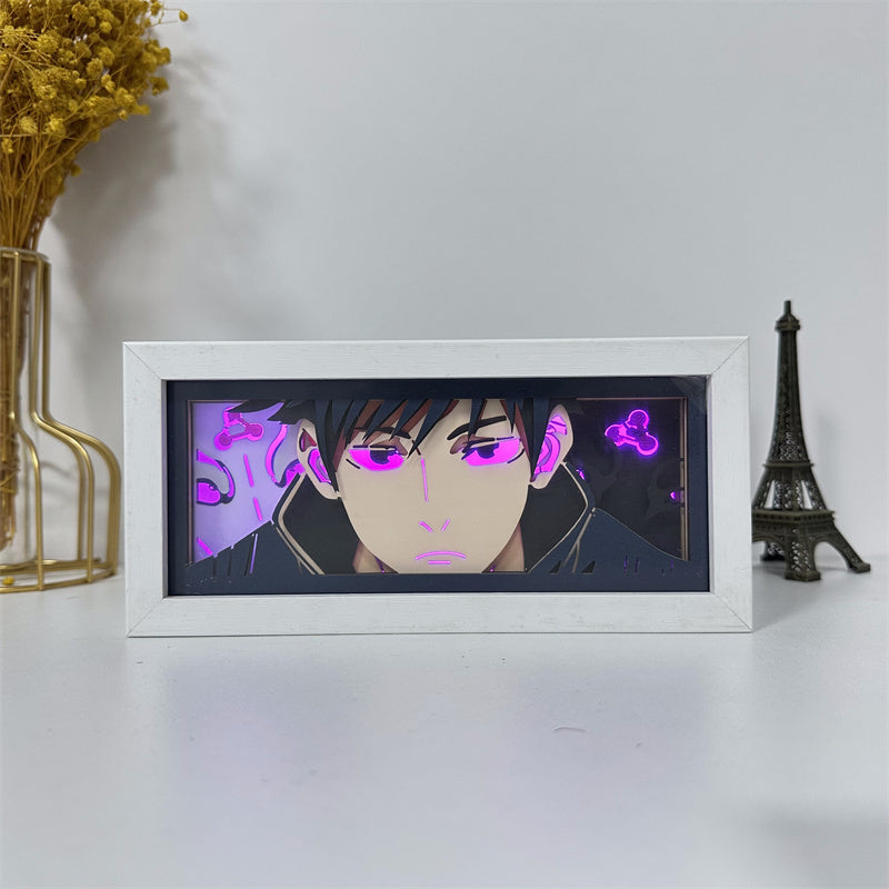 Anime theme RGB paper carving lamp, multi-color mode, remote control dimming