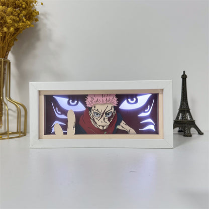 Anime theme RGB paper carving lamp, multi-color mode, remote control dimming