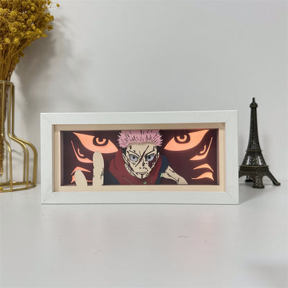 Anime theme RGB paper carving lamp, multi-color mode, remote control dimming