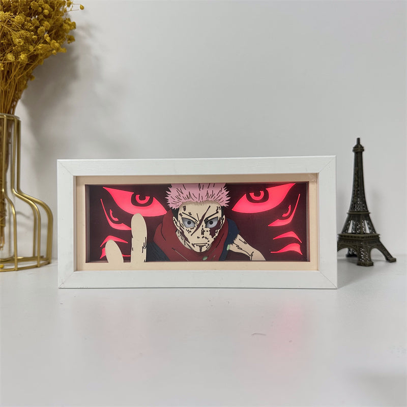 Anime theme RGB paper carving lamp, multi-color mode, remote control dimming