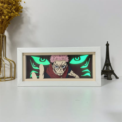 Anime theme RGB paper carving lamp, multi-color mode, remote control dimming