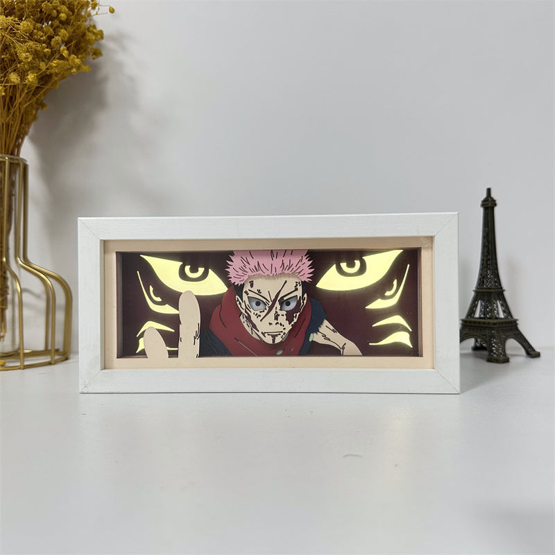 Anime theme RGB paper carving lamp, multi-color mode, remote control dimming