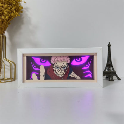 Anime theme RGB paper carving lamp, multi-color mode, remote control dimming