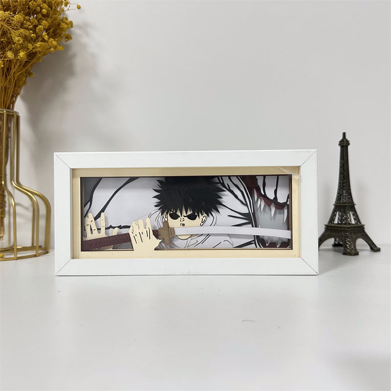 Anime theme RGB paper carving lamp, multi-color mode, remote control dimming