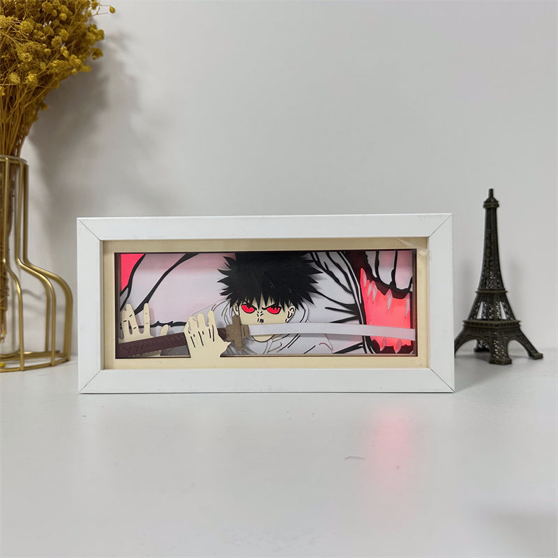 Anime theme RGB paper carving lamp, multi-color mode, remote control dimming