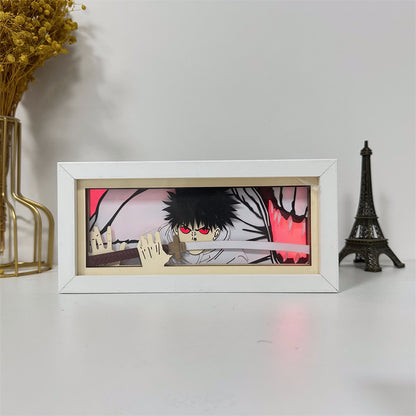 Anime theme RGB paper carving lamp, multi-color mode, remote control dimming