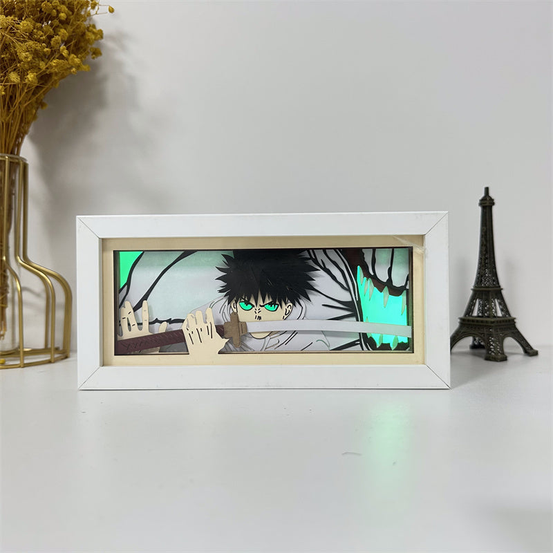 Anime theme RGB paper carving lamp, multi-color mode, remote control dimming