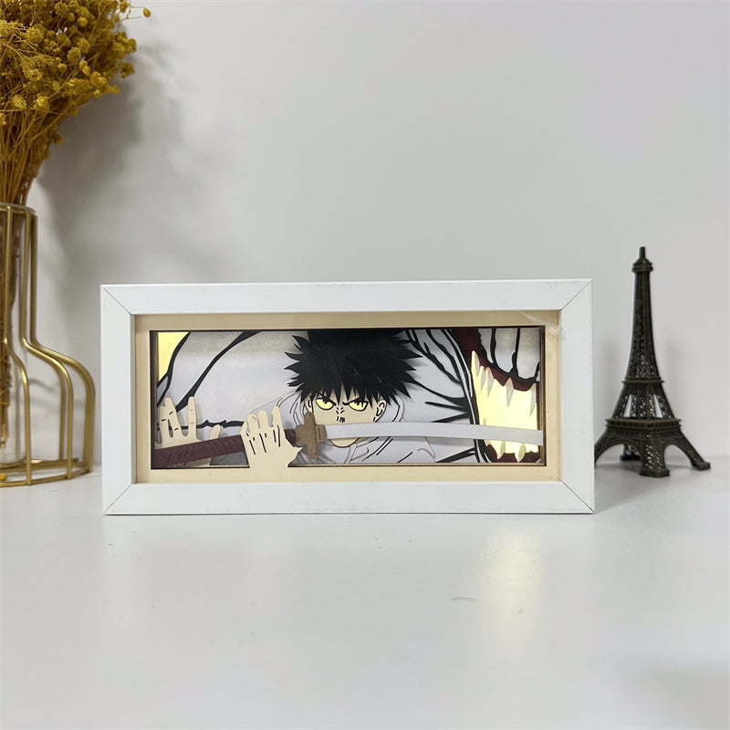 Anime theme RGB paper carving lamp, multi-color mode, remote control dimming