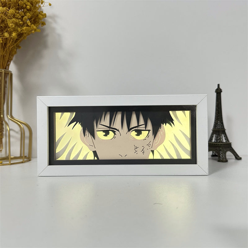 Anime theme RGB paper carving lamp, multi-color mode, remote control dimming