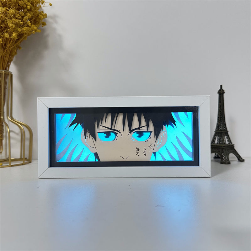 Anime theme RGB paper carving lamp, multi-color mode, remote control dimming