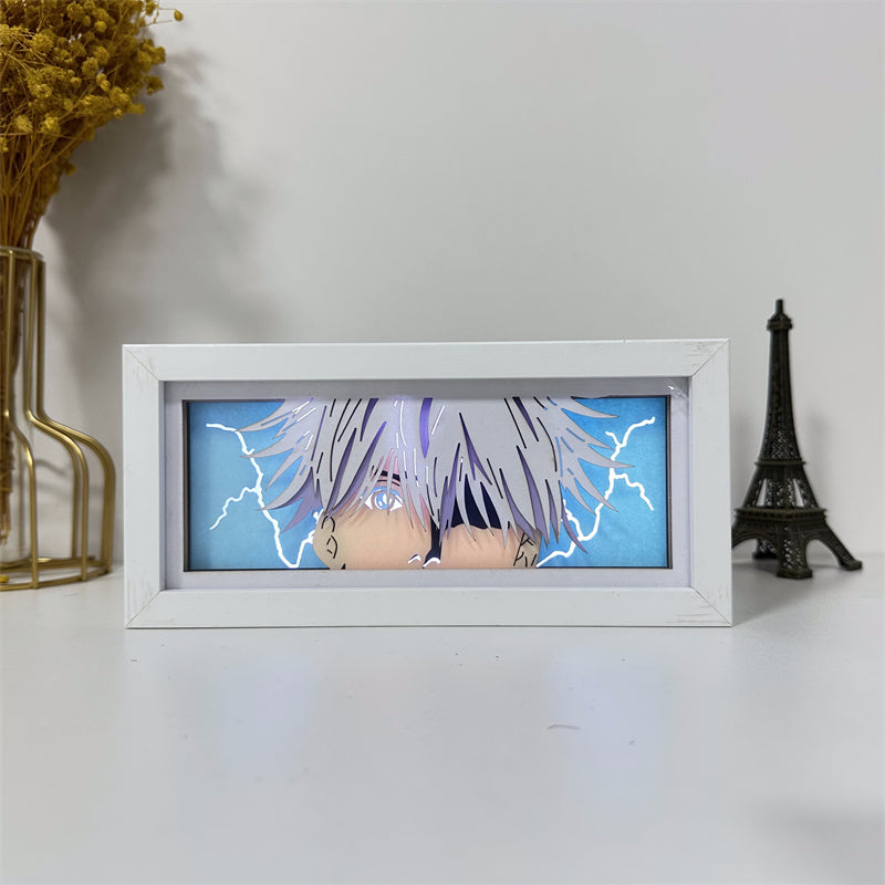 Anime theme RGB paper carving lamp, multi-color mode, remote control dimming