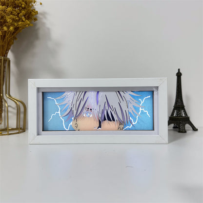 Anime theme RGB paper carving lamp, multi-color mode, remote control dimming