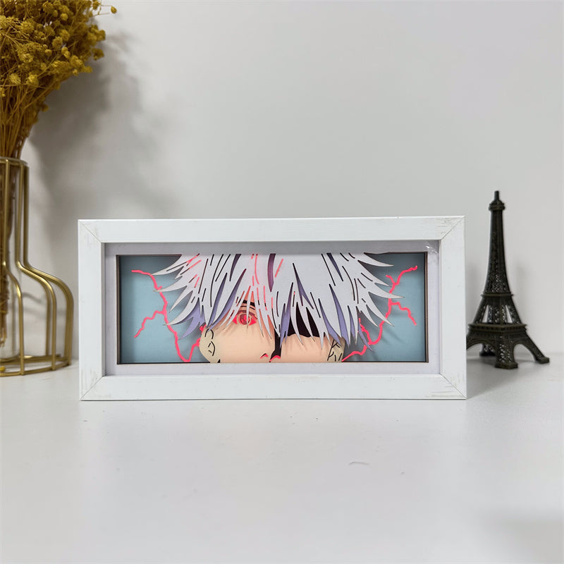 Anime theme RGB paper carving lamp, multi-color mode, remote control dimming
