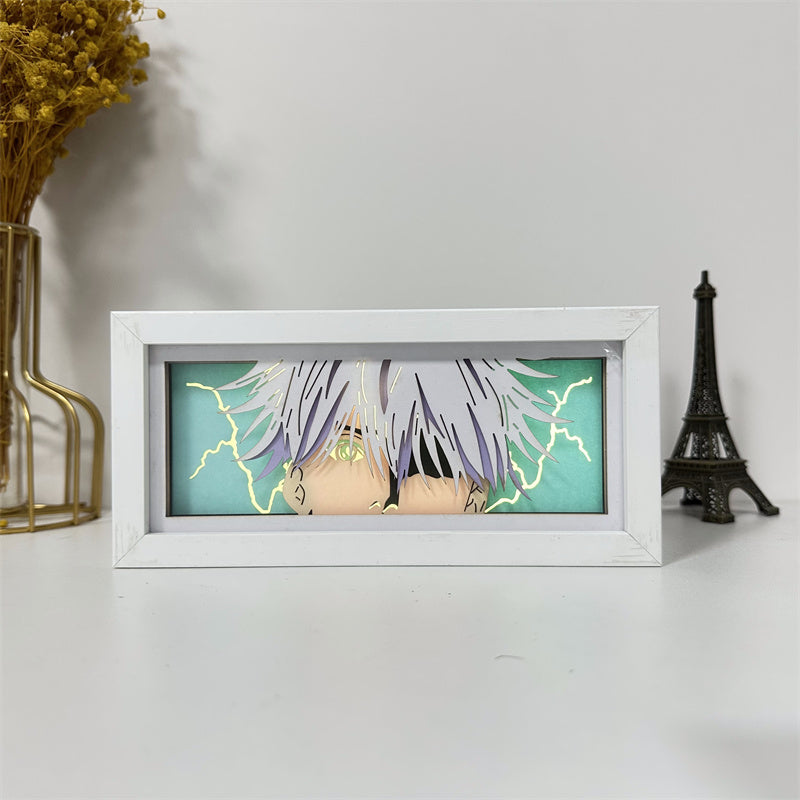 Anime theme RGB paper carving lamp, multi-color mode, remote control dimming
