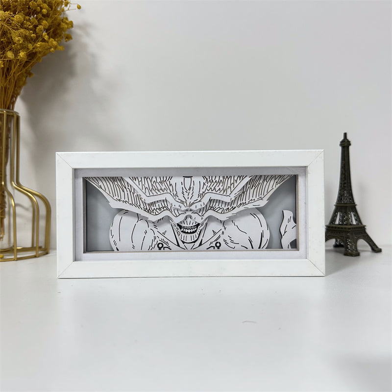 Anime theme RGB paper carving lamp, multi-color mode, remote control dimming