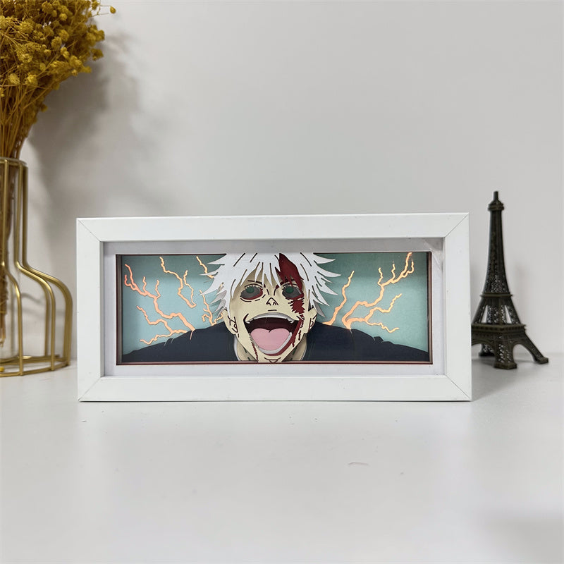 Anime theme RGB paper carving lamp, multi-color mode, remote control dimming