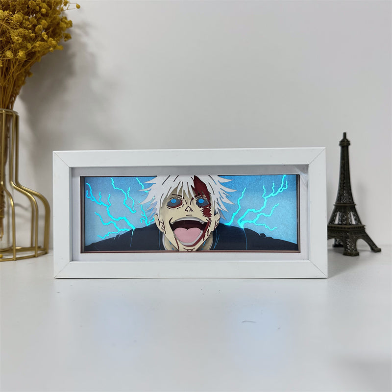 Anime theme RGB paper carving lamp, multi-color mode, remote control dimming