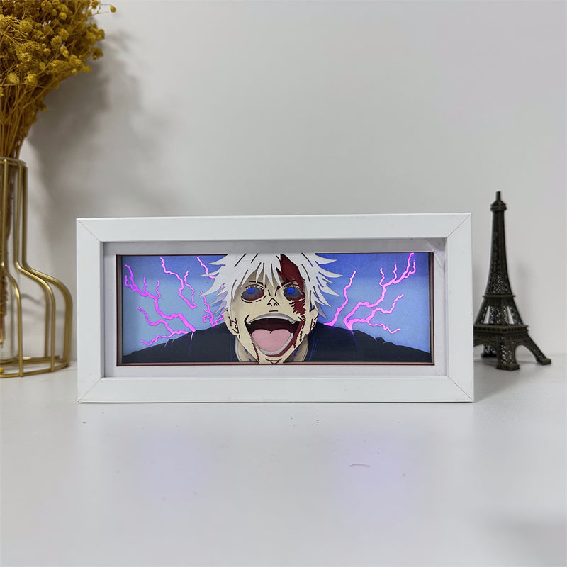 Anime theme RGB paper carving lamp, multi-color mode, remote control dimming