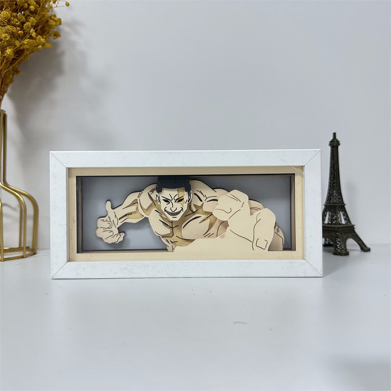 Anime theme RGB paper carving lamp, multi-color mode, remote control dimming