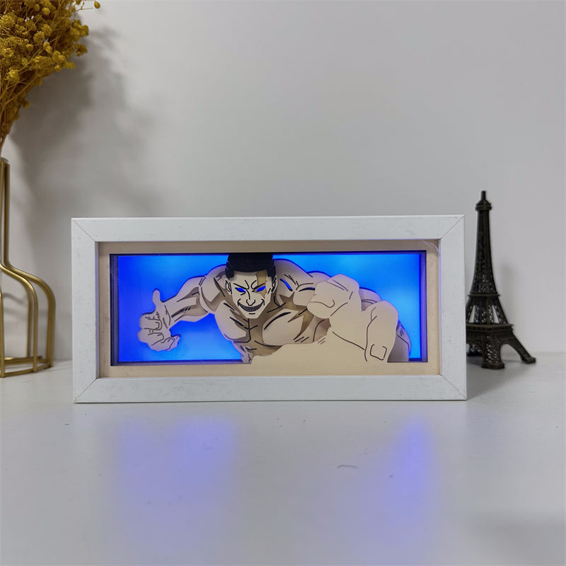 Anime theme RGB paper carving lamp, multi-color mode, remote control dimming