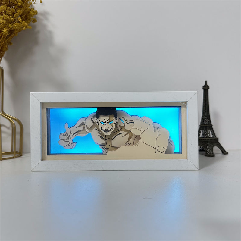 Anime theme RGB paper carving lamp, multi-color mode, remote control dimming