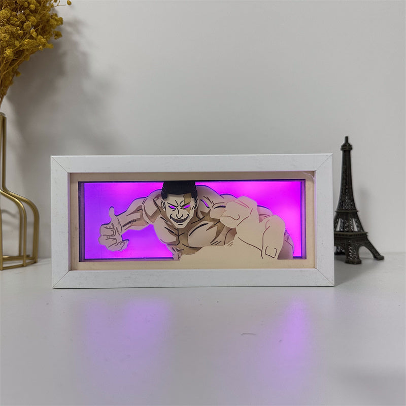 Anime theme RGB paper carving lamp, multi-color mode, remote control dimming