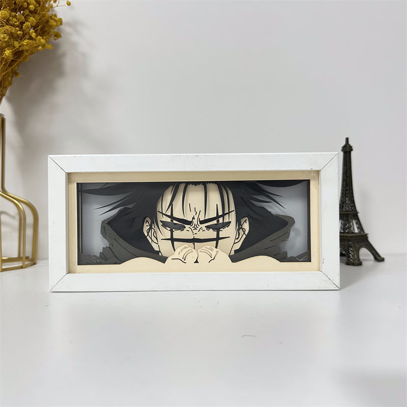 Anime theme RGB paper carving lamp, multi-color mode, remote control dimming