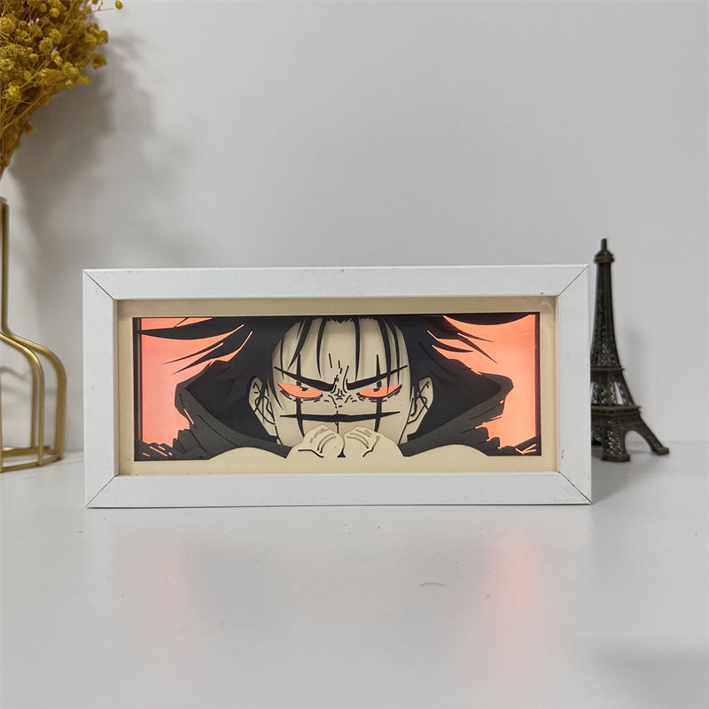 Anime theme RGB paper carving lamp, multi-color mode, remote control dimming