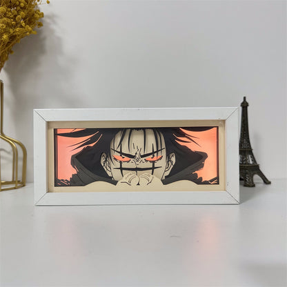 Anime theme RGB paper carving lamp, multi-color mode, remote control dimming