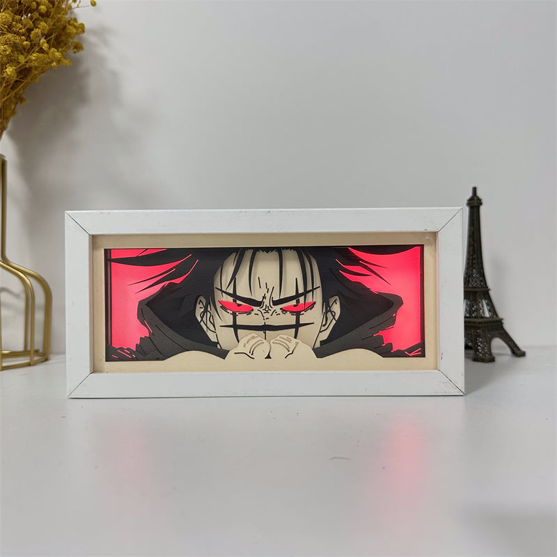 Anime theme RGB paper carving lamp, multi-color mode, remote control dimming