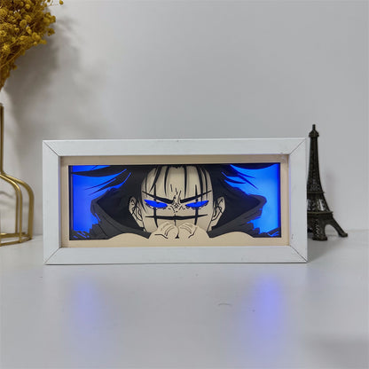 Anime theme RGB paper carving lamp, multi-color mode, remote control dimming