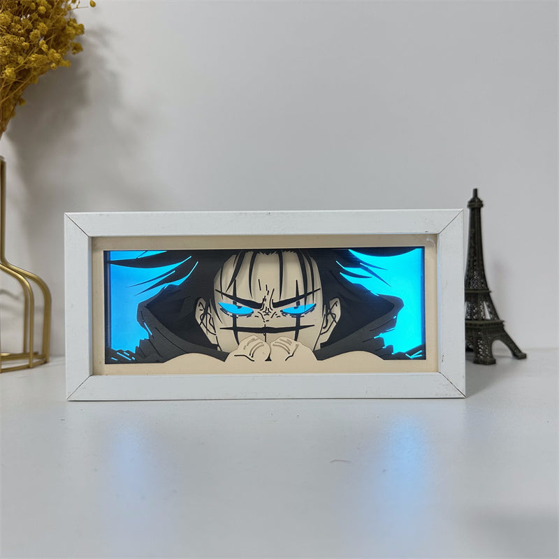 Anime theme RGB paper carving lamp, multi-color mode, remote control dimming