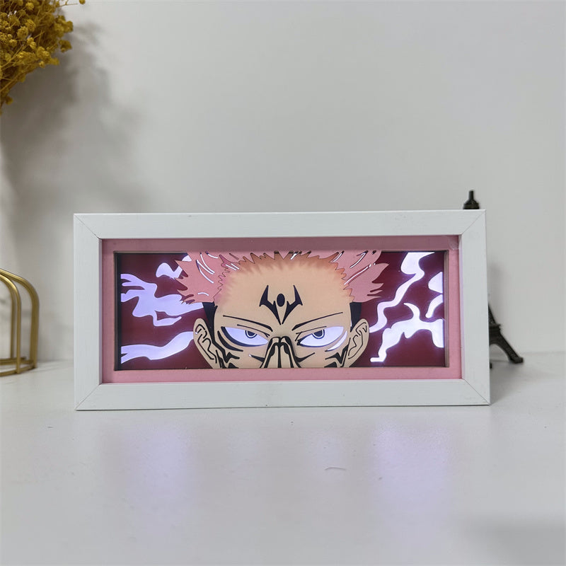 Anime theme RGB paper carving lamp, multi-color mode, remote control dimming