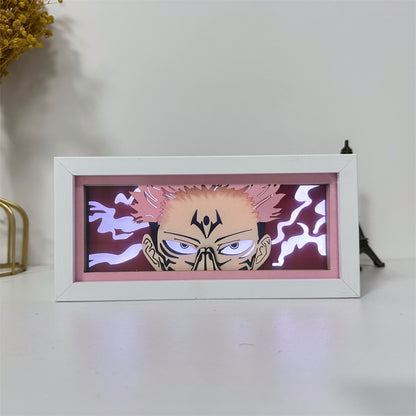Anime theme RGB paper carving lamp, multi-color mode, remote control dimming