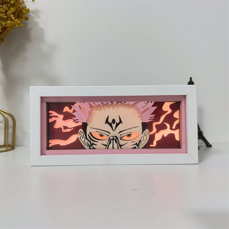 Anime theme RGB paper carving lamp, multi-color mode, remote control dimming