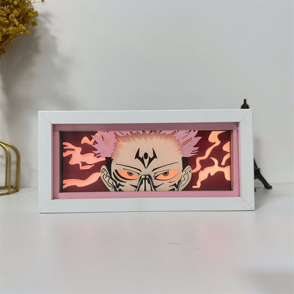 Anime theme RGB paper carving lamp, multi-color mode, remote control dimming