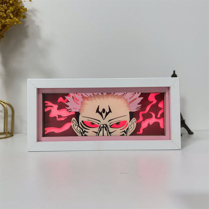 Anime theme RGB paper carving lamp, multi-color mode, remote control dimming