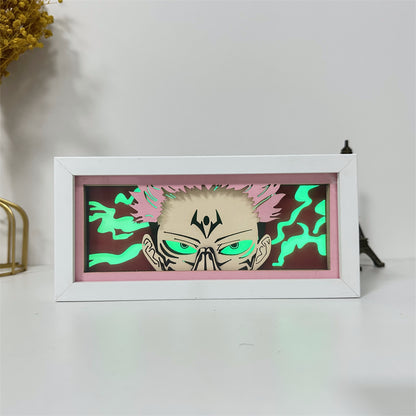 Anime theme RGB paper carving lamp, multi-color mode, remote control dimming