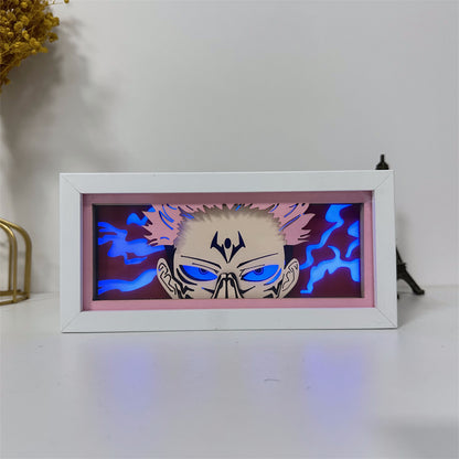 Anime theme RGB paper carving lamp, multi-color mode, remote control dimming