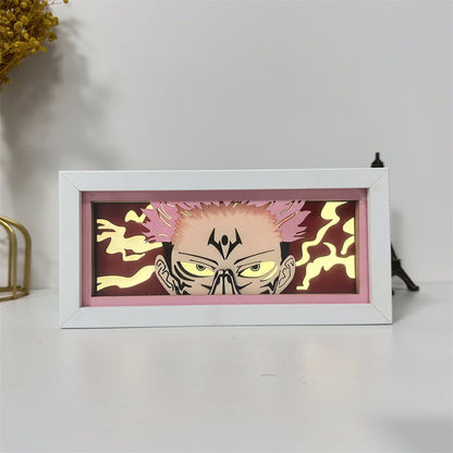 Anime theme RGB paper carving lamp, multi-color mode, remote control dimming