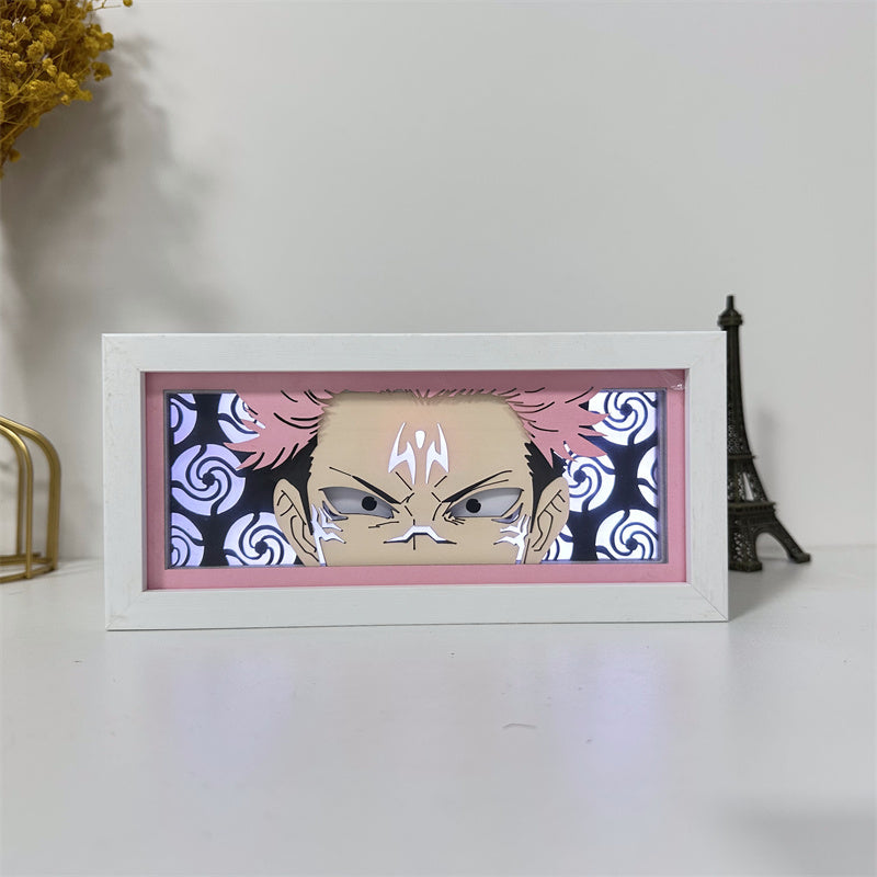 Anime theme RGB paper carving lamp, multi-color mode, remote control dimming