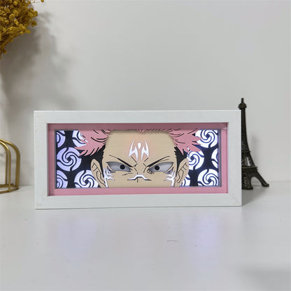 Anime theme RGB paper carving lamp, multi-color mode, remote control dimming