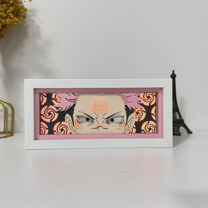 Anime theme RGB paper carving lamp, multi-color mode, remote control dimming